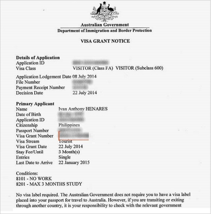 Xin visa Úc online: Visa Úc online thường được cấp ở dạng rời.